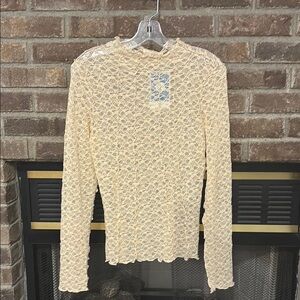 ILLA ILLA Cream Lace mockneck  Long Sleeve Top Size‎ M NWT